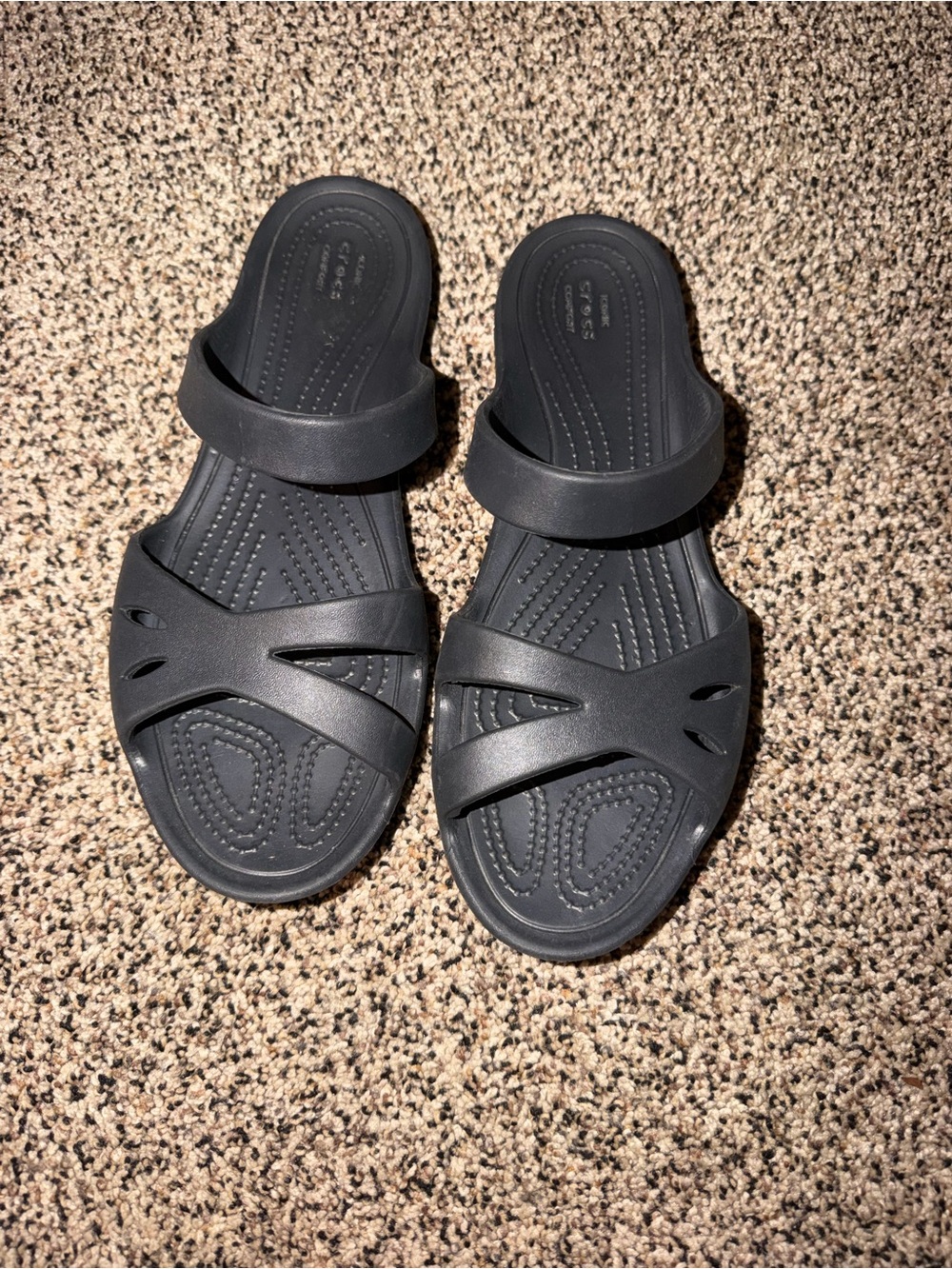 Crocs Black Keli Strappy Slide Comfort Women's Size 9